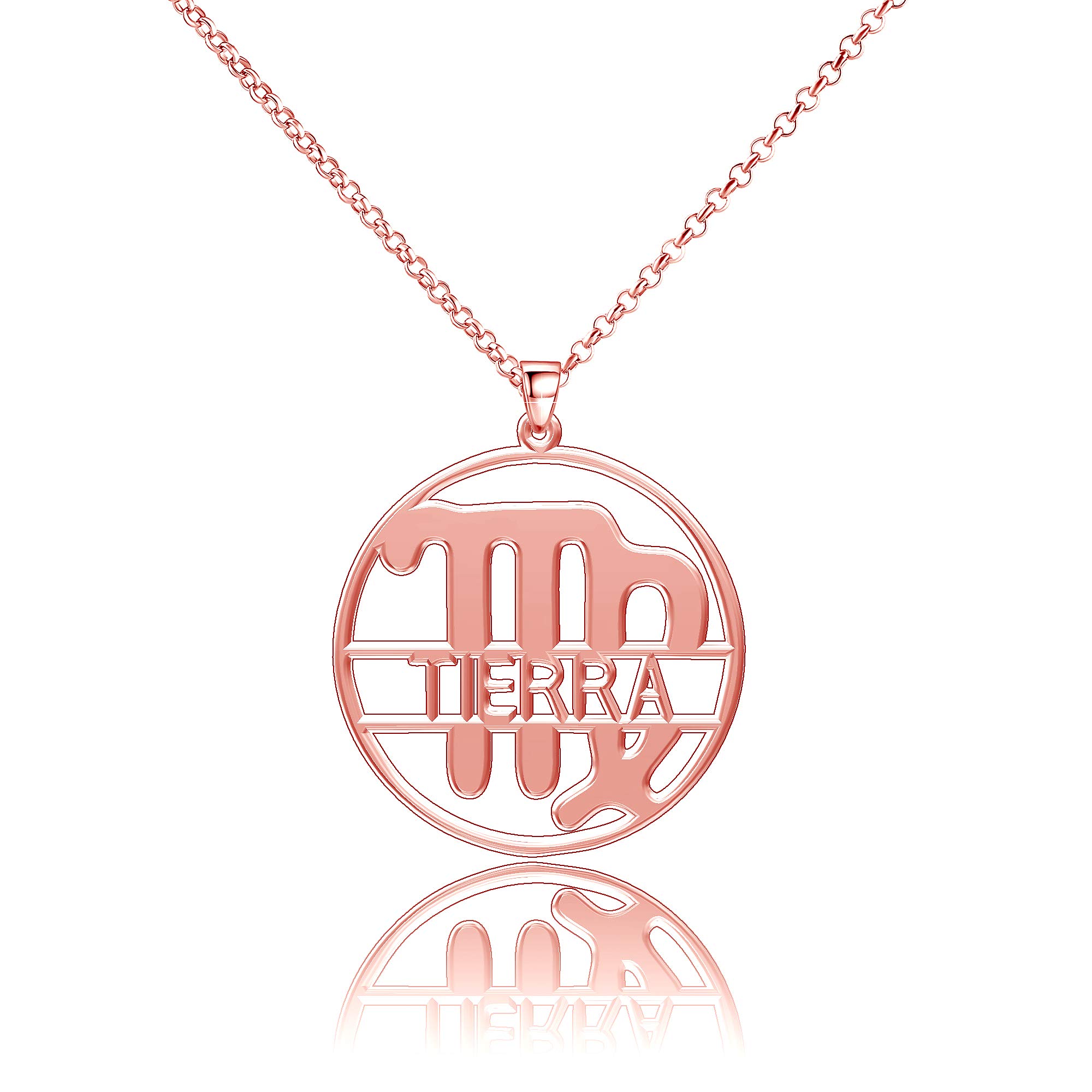 LoEnMe Jewelry Sterling Silver 12 Constellations Custom Zodiac Signs Virgo Personalized Name Necklac