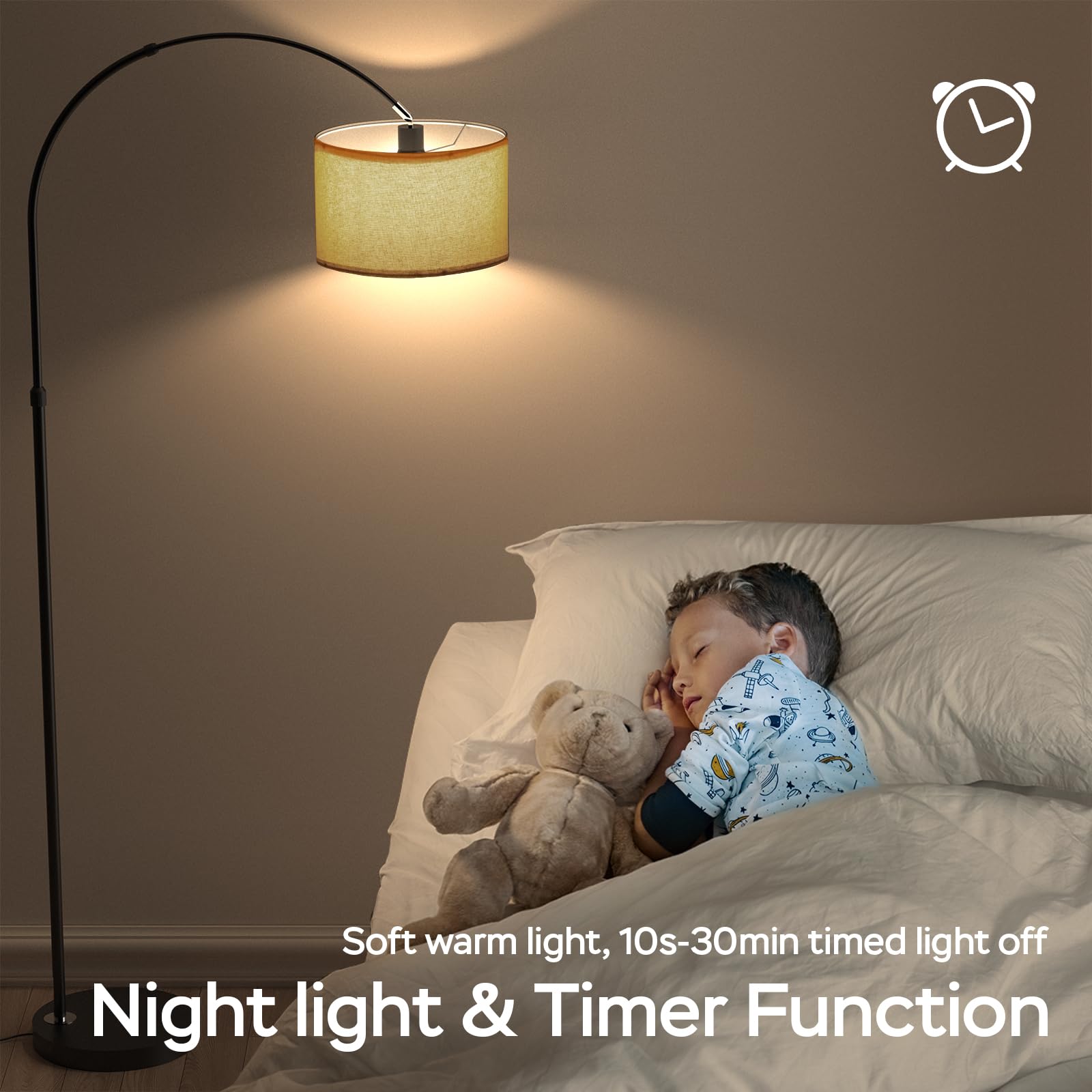 Modlicht Lampada da terra intelligente, funziona con Alexa e Google Home, lampada da terra RGB dimmerabile, per feste o atmosfera festiva, lampada ad arco WiFi E27 9W per soggiorno, camera da letto