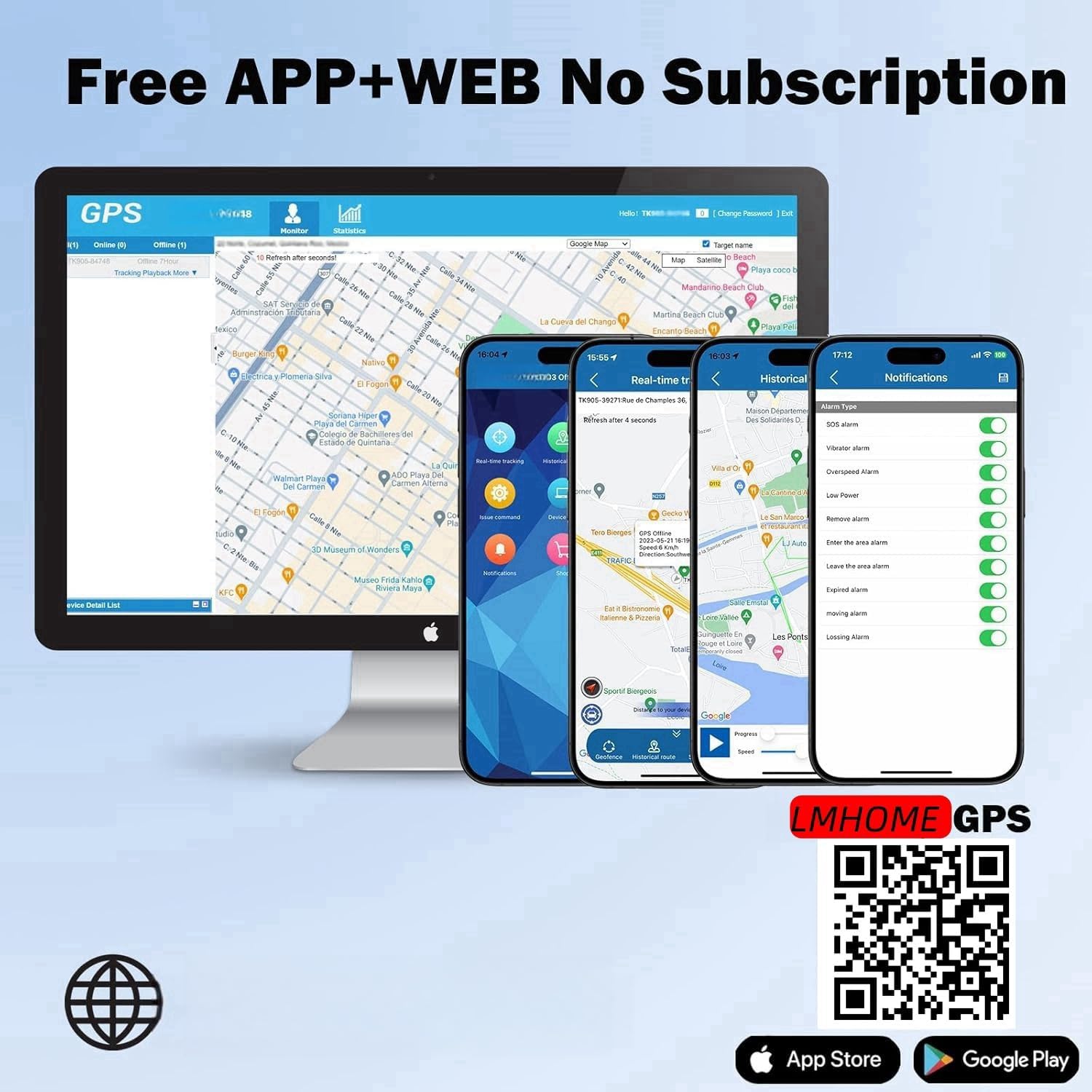 Magnetic mounting of the tracker on a vehicle and feature icons