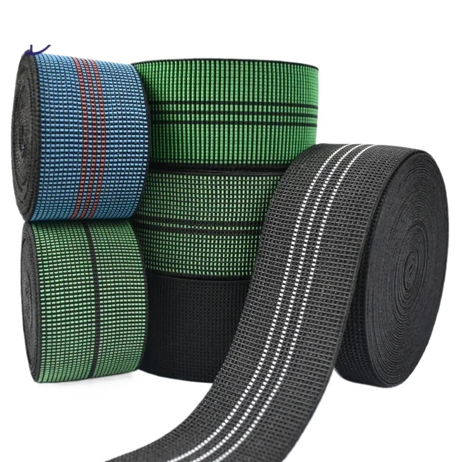Bande Elastiche 2/5/10 Metri 5 cm Elastico for Cucire Cuscini Schienale Divano Elastici Fai da Te Materiale di ristrutturazione mobili(Black,10Meters)