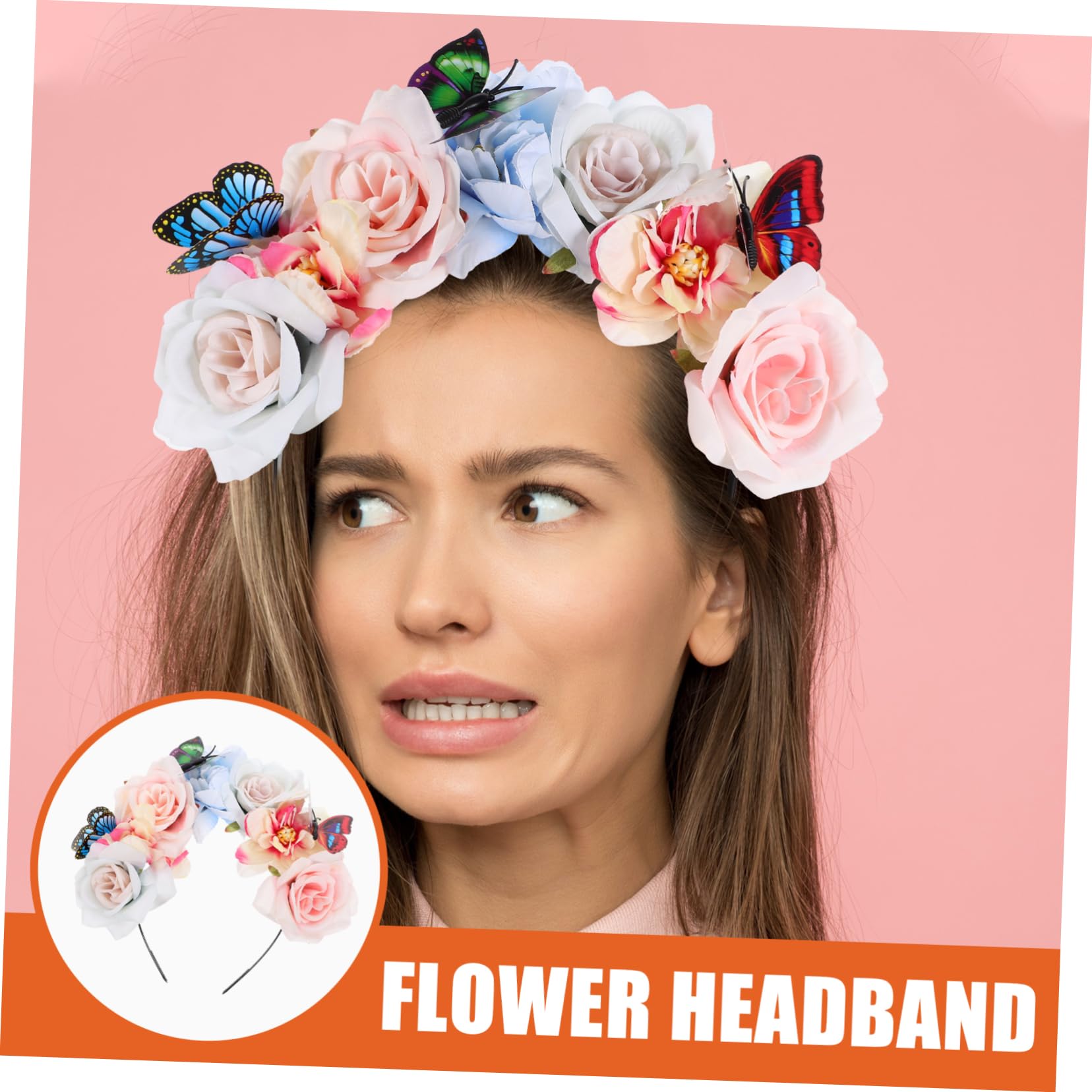 FOMIYES 4 Piezas Tocado De De Flores Decoración Accesorios Para El Cabello Diadema Accesorios De Para Mujer Tocado De Flores Accesorios Góticos Tela Rosas Venda