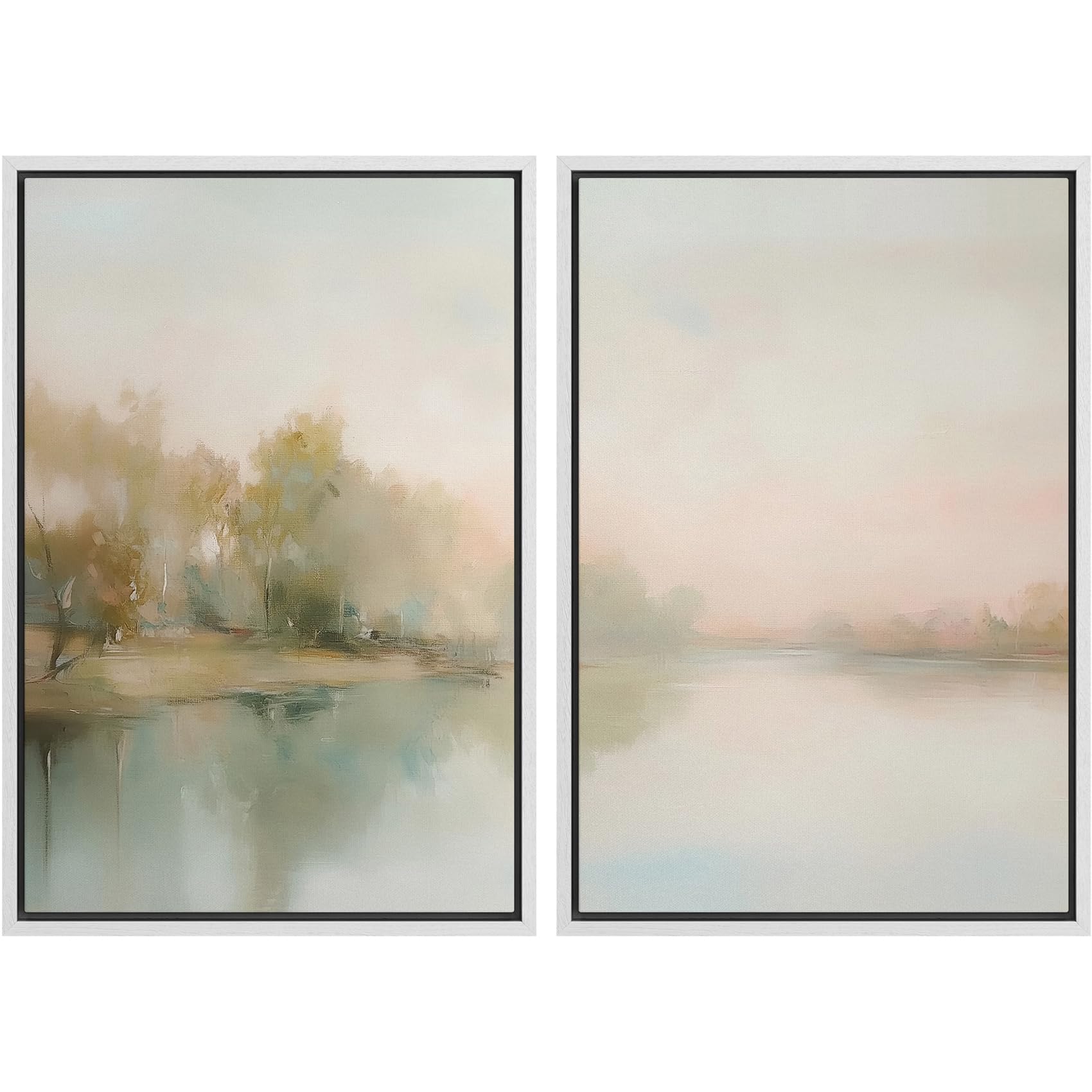 MUDECOR Framed Canvas Print Wall Art Monochromatic Gradient Abstract Minimalist Gray Illustrations Modern Art Decorative Bohemian Colorful Chic for Living Room, Bedroom, Office - 16"x24"x2 Black — view 120
