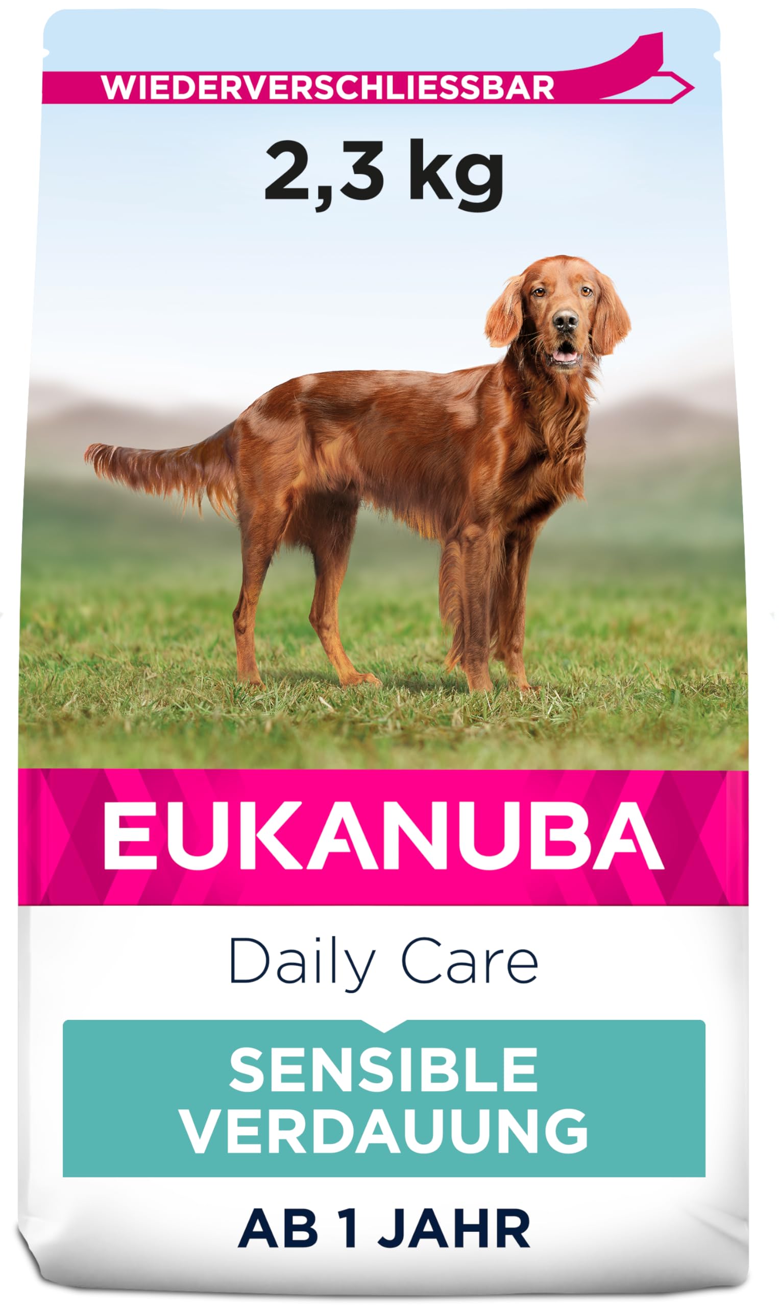 Eukanuba Daily Care Sensitive Digestion Hundefutter - Trockenfutter für Hunde mit sensibler Verdauung, Magenfreundlich mit leicht verdaulichem Reis, 2,3 kg