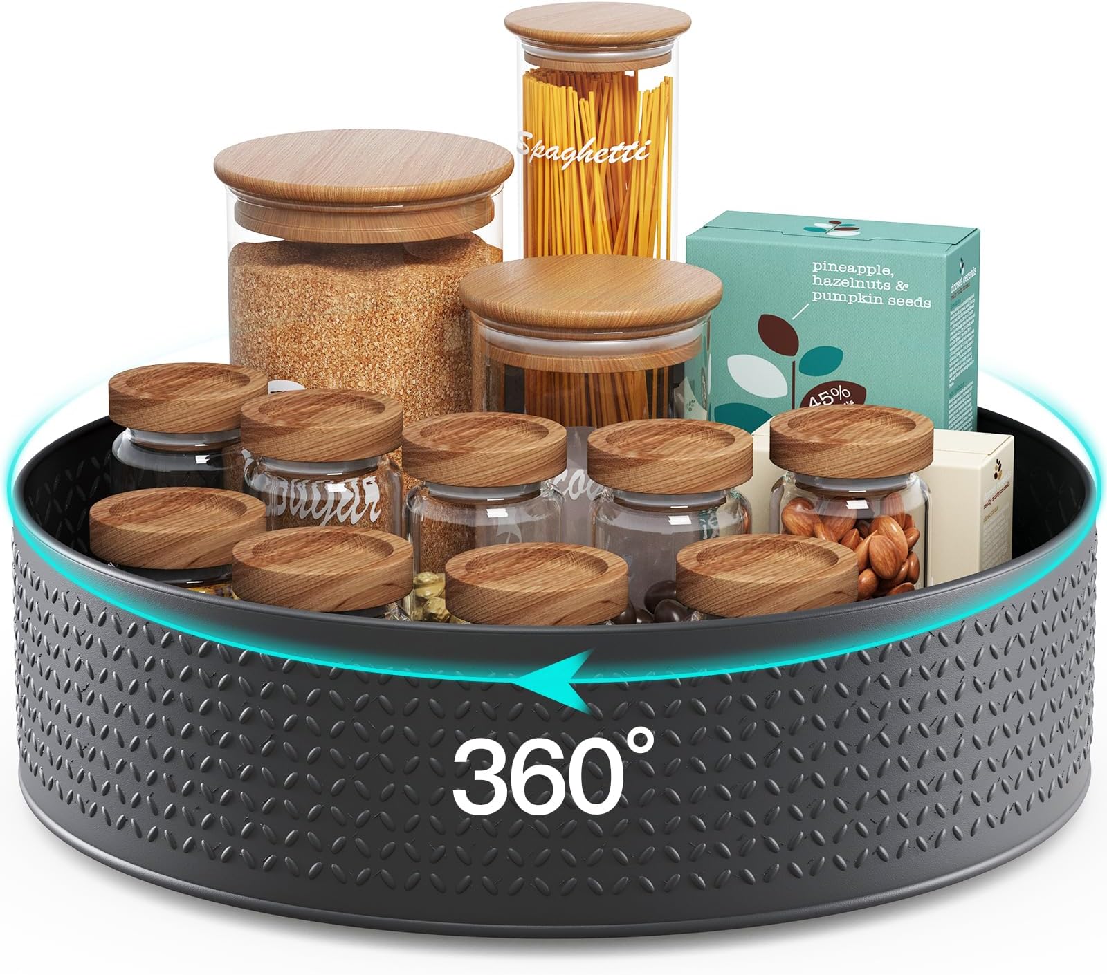 BTGGG Rotating Storage Rack Spice Rack for Cupboard 25cm Lazy Susan Turntable Condiment Holder for Pantry Cabinet Countertop Kitchen Storage & Organization