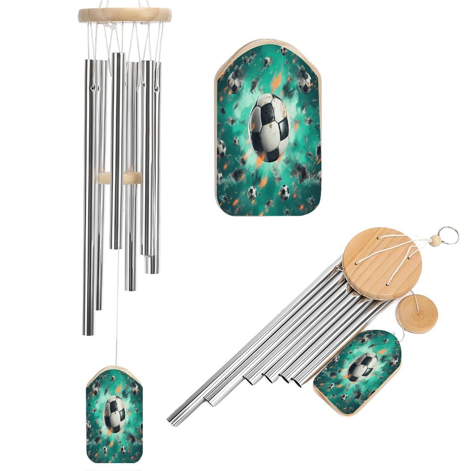 Adfgyerh Style Soccer Wind Chimes For Outside, Memorial Windchimes Deep Tone Soothing Melodic Tones, Sympathy Wind Chimes For Patio Home Or Garden Decor
