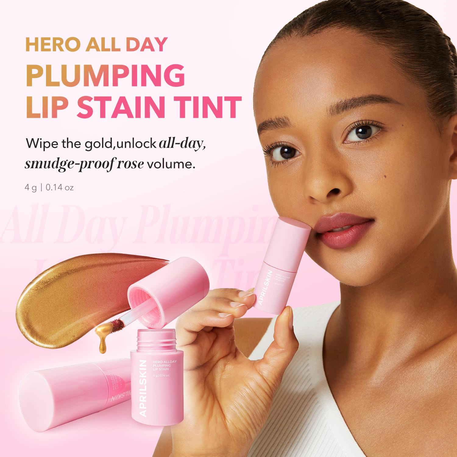 APRILSKIN Hero Lip Stain - Rose Pink Plumping -2
