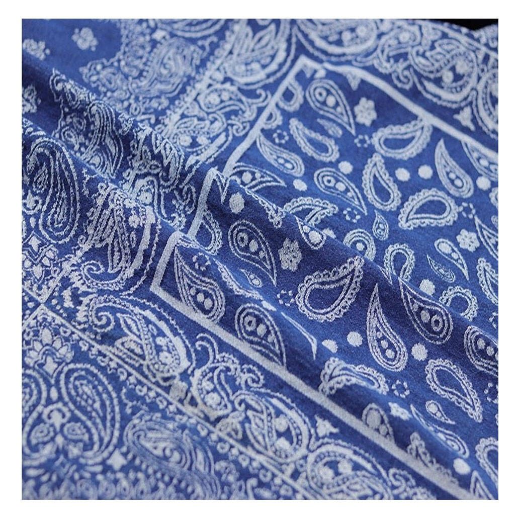Tissu denim au mètre jean coton lavé jacquard bleu pour matériel couture