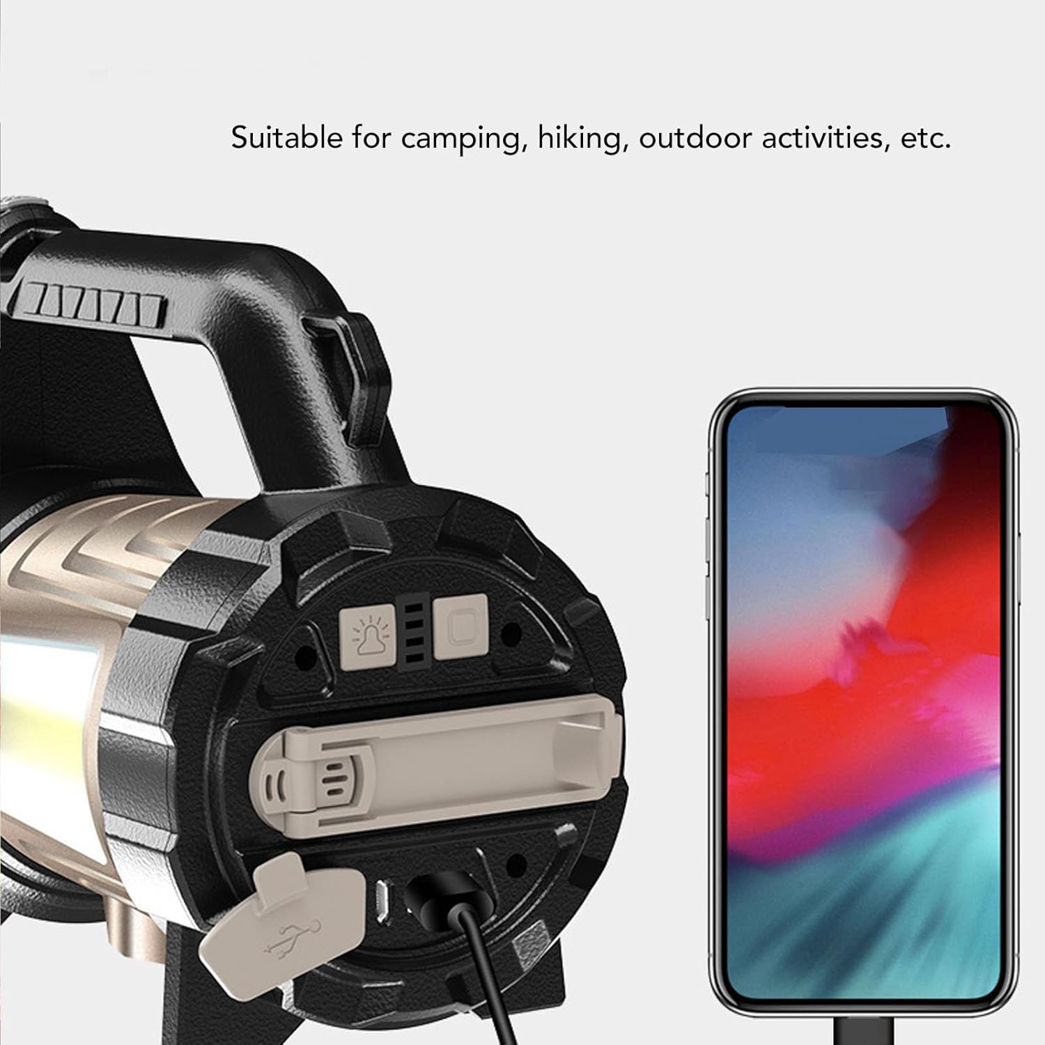 Rechargeable Handheld Limelight 3500lm Flashlight, for Outdoor Camping and Hiking