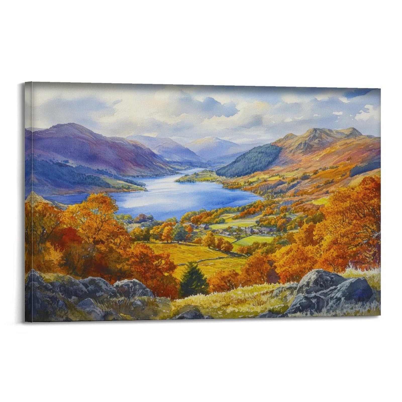 xiaoxiaoshen Grasmere Lake District England Canvas Poster Wall Art Prints Room Aesthetic Murals Bedroom And Living Decorations 24x36inch(60x90cm)