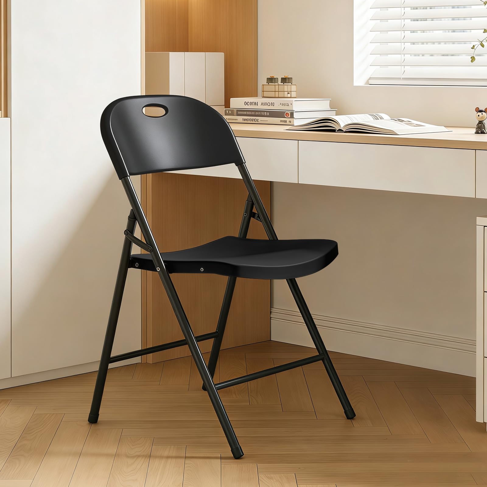 Set di 6 Sedie Pieghevoli – Sedie Pieghevoli Stabili con Schienale Alto, Struttura in Metallo Resistente, Adatte per Casa, Ufficio e Sala da Pranzo
