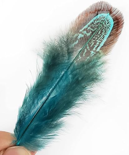 Miniatura 2 de 50 piezas de plumas de plumaje de faisán natural de 2-3 pulgadas, plumas de plumaje para costura, manualidades, ropa, accesorios decorativos - azul