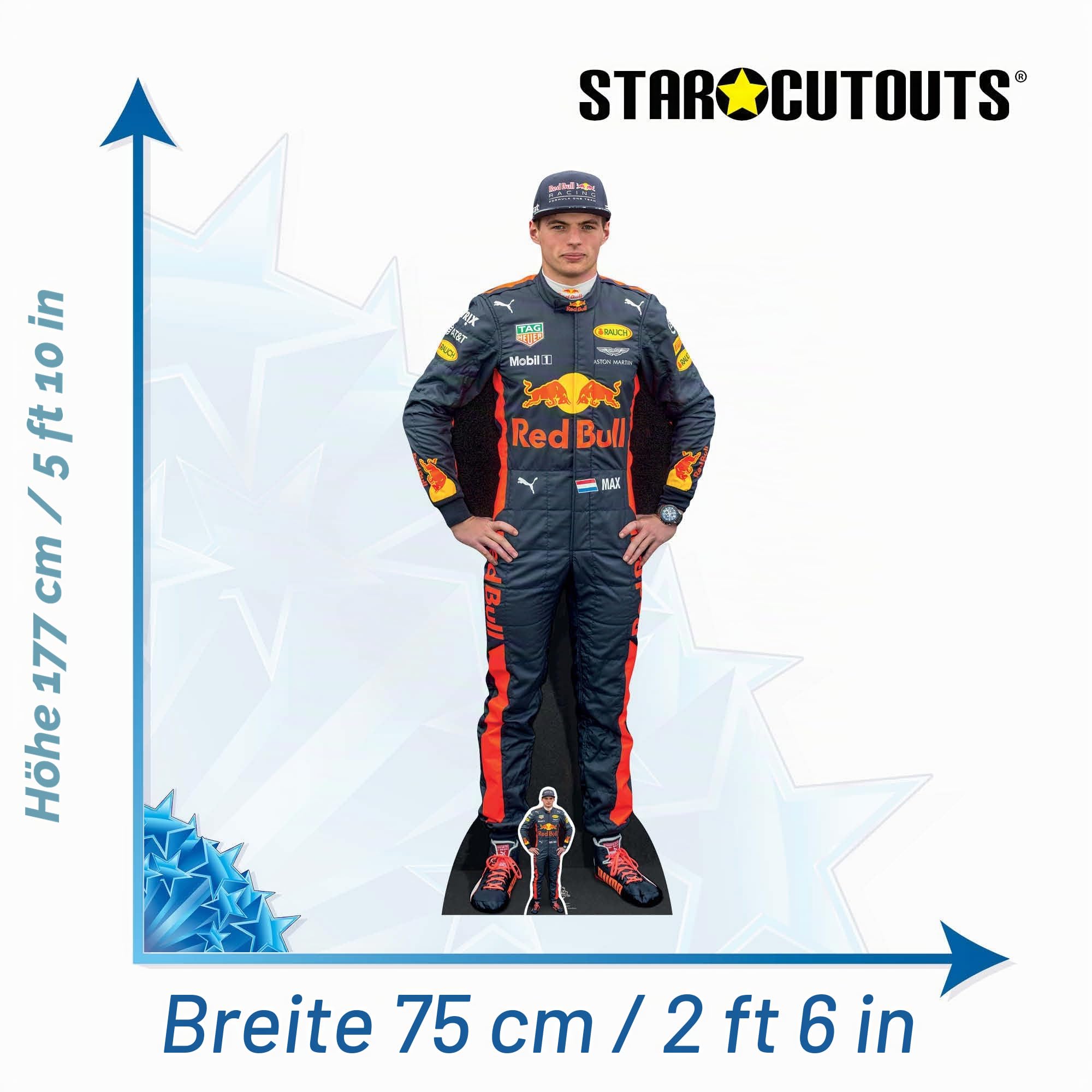Star Cutouts Ltd CS667 Max Verstappen, Karton, Mehrfarbig, 177 x 74 x 177 cm