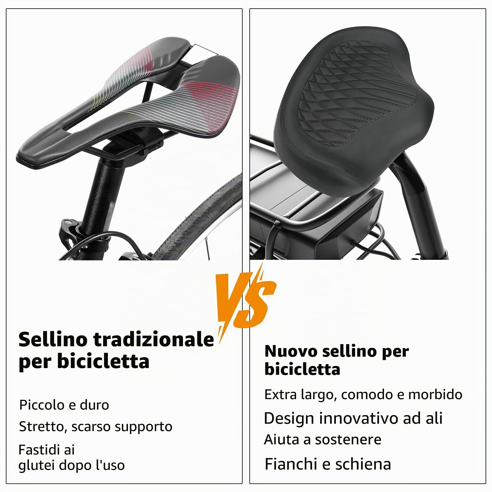 KOOOGEAR Sella per bicicletta da uomo e da donna, comoda, extra larga, traspirante, ergonomica, universale, ricambio per bici da città, Ebike, cyclette, mountain bike