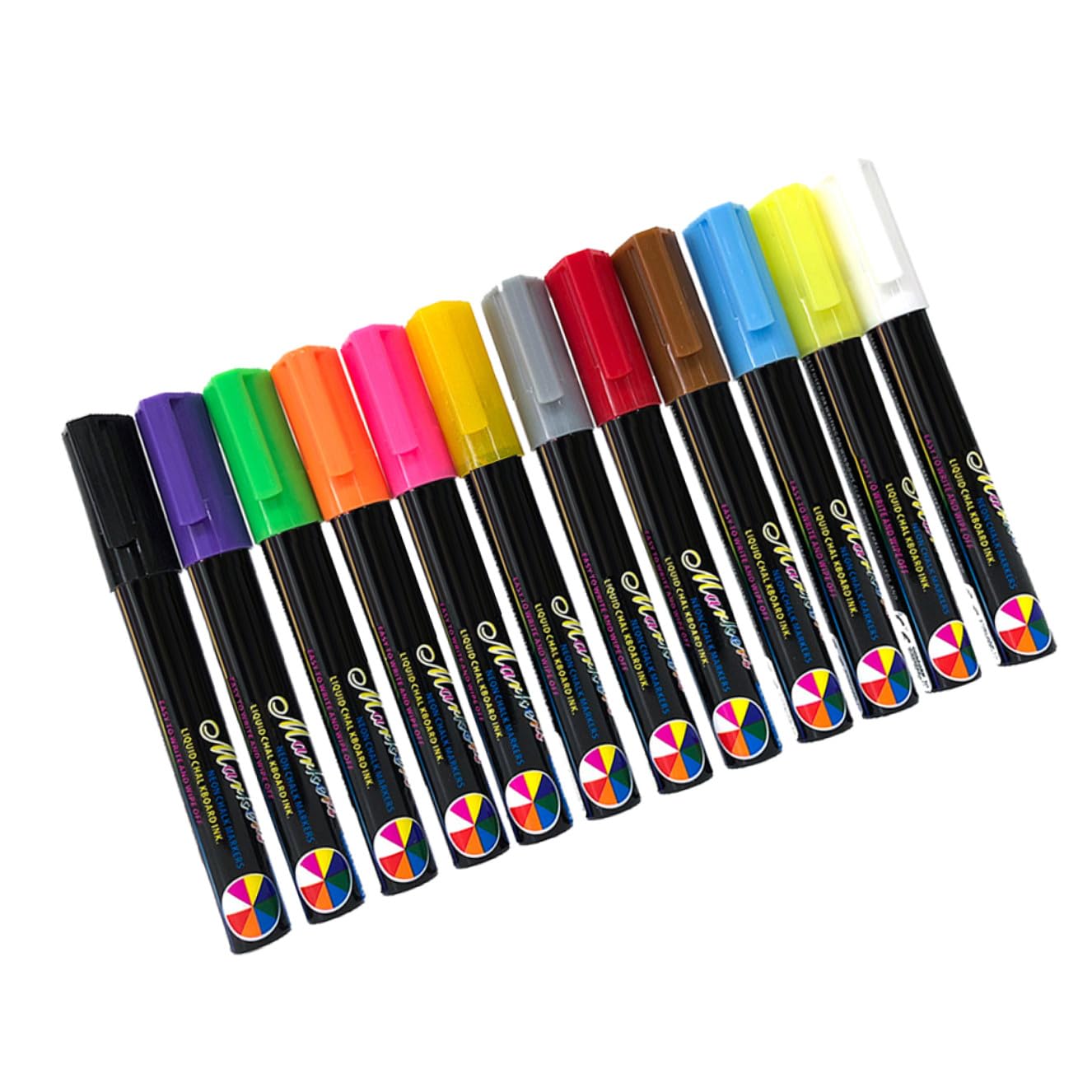 SHINEOFI Marcadores de Tiza Fluorescentes Borrables 12 Piezas de Plástico