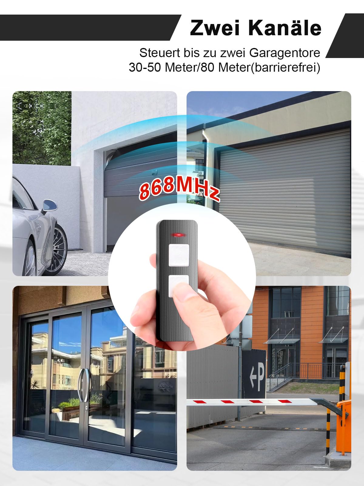 Mando a distancia para puerta de garaje de 868 MHz para transmisor, puerta de garaje de 2 canales, compatible con verano S10019-00001, 4018V0004, 4015862001900, código variable, 2 Unidades