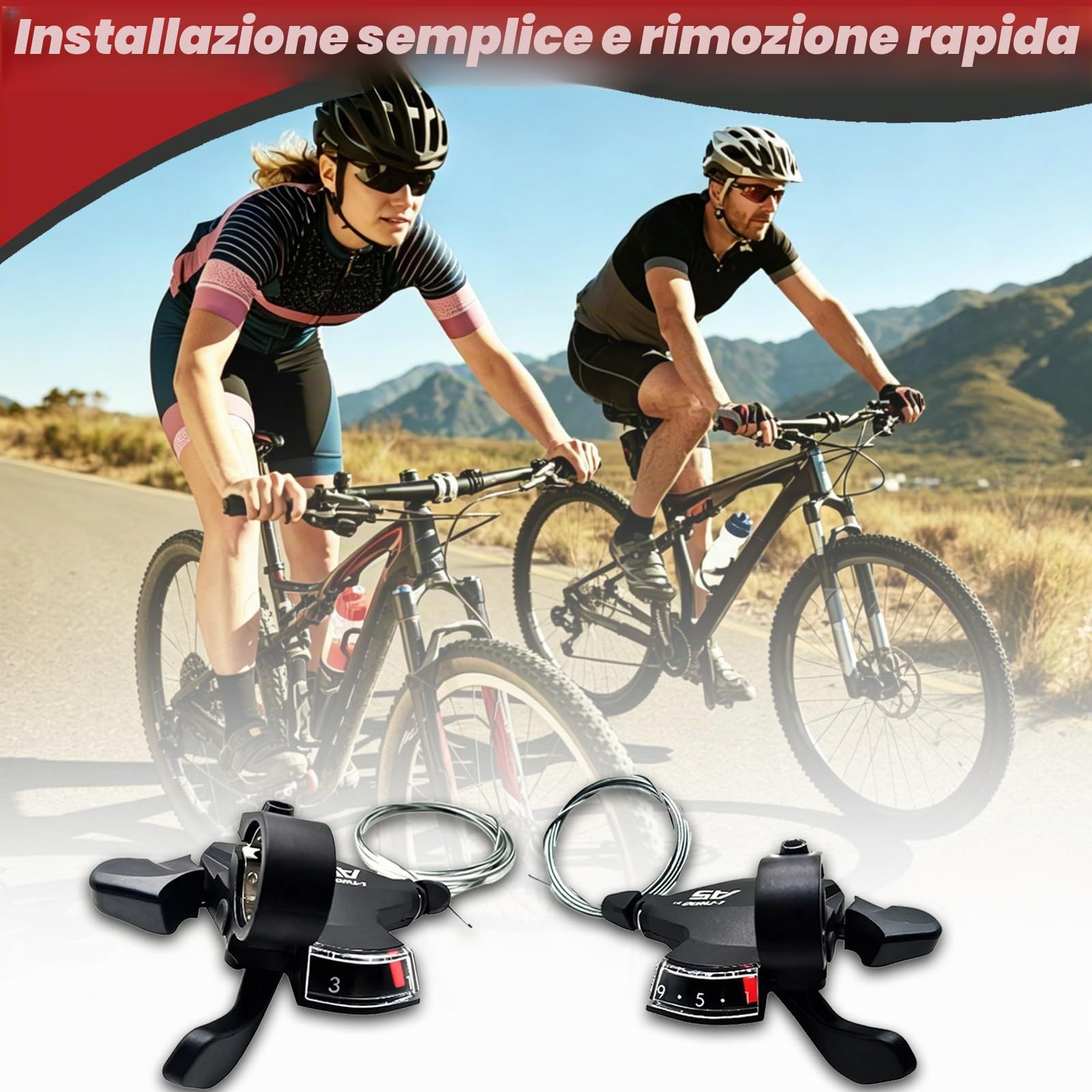 Cambio Bici 9 Velocità Set Deragliatore Posteriore 3x9 Anteriore Leva Cambio Destra 9V Sinistra 3V Compatibile Shimano Sram MTB Bici Da Corsa Mountain Bike