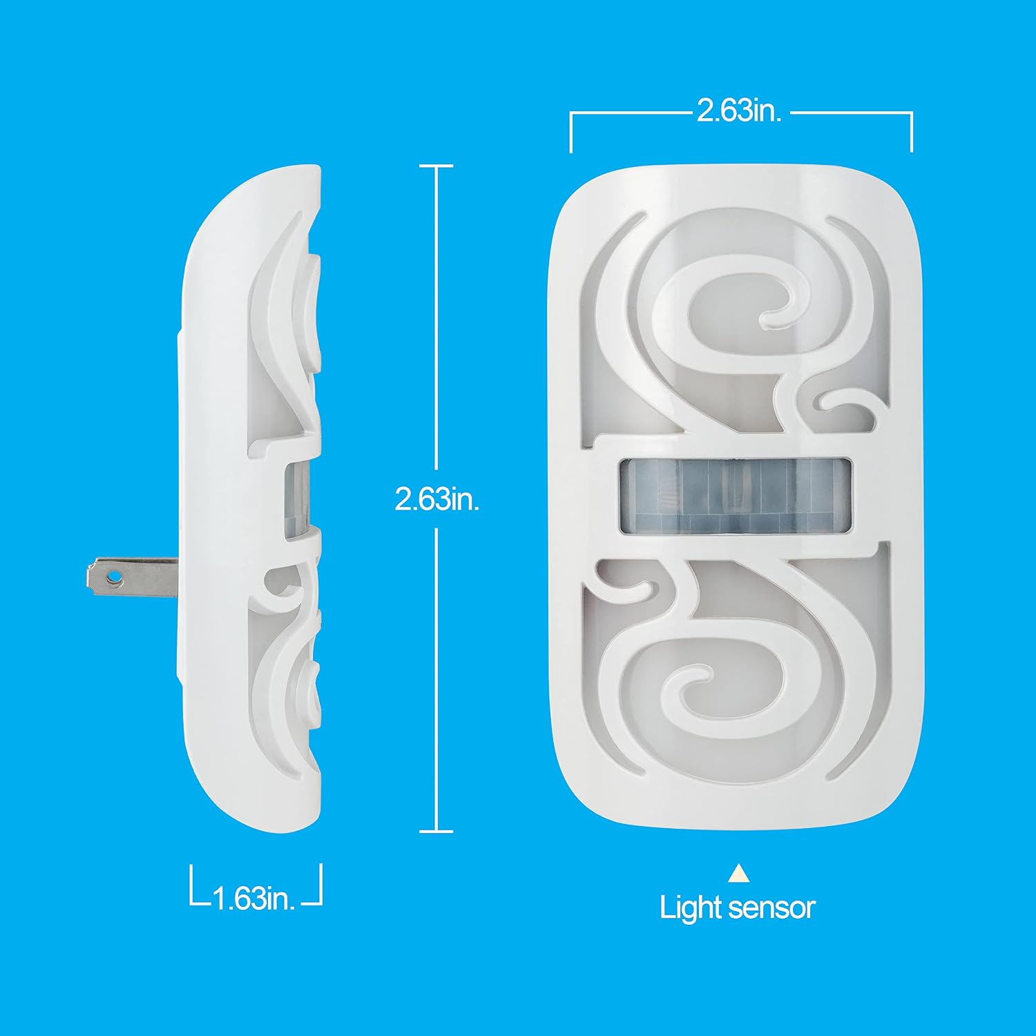 GE home electrical LED Motion Sensor Night Light, Motion-Boost, Plug-in, Dusk-to-Dawn, Energy Efficient, UL-Certified, Ideal Nightlight for Bedroom, athroom,Kitchen, Hallway, 58561, White Swirl,1 Pack