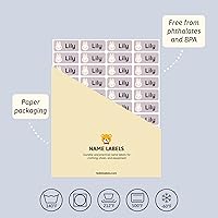 Vista 4 de Etiquetas de nombre personalizadas para niños (60) – Adhesivos personalizados impermeables y duraderos para ropa, guardería, oficina y suministros