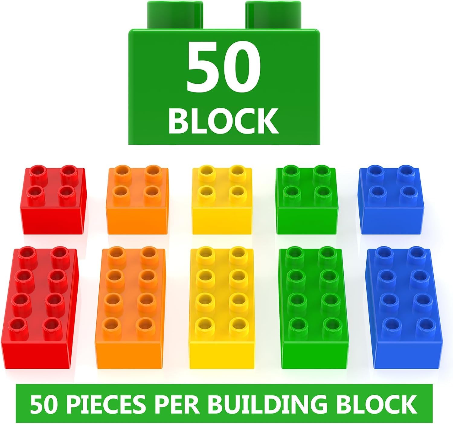 WYSWYG Blocchi Grandi 240 Pezzi - Set Costruzioni Per Bambini 2-5 Anni, 9 Colori, Forme Varie, Sicuri E Certificati CE