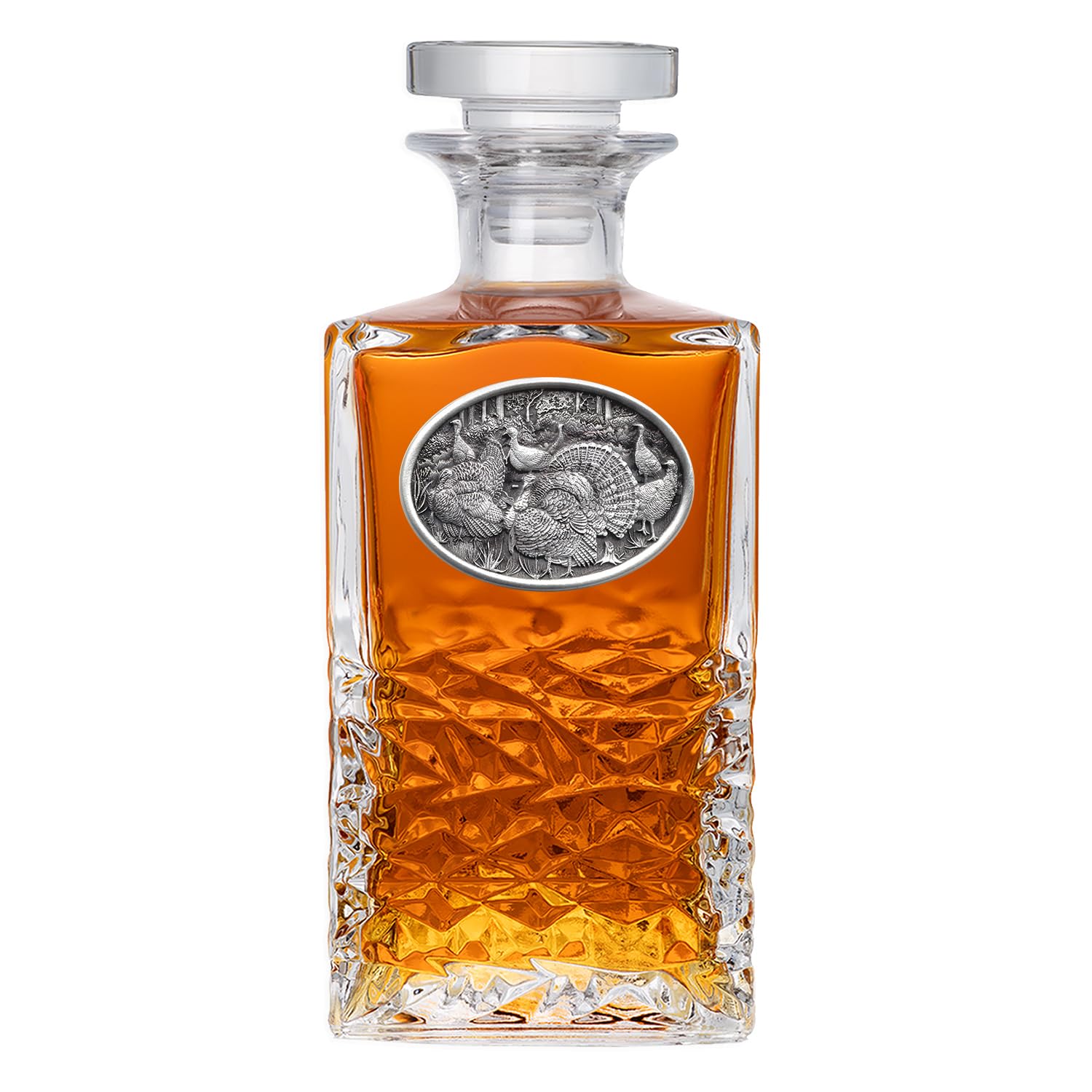 Heritage Pewter Turkeys Heritage Decanter | 25 OZ Liquor Pourer | Expertly Crafted Pewter Glass