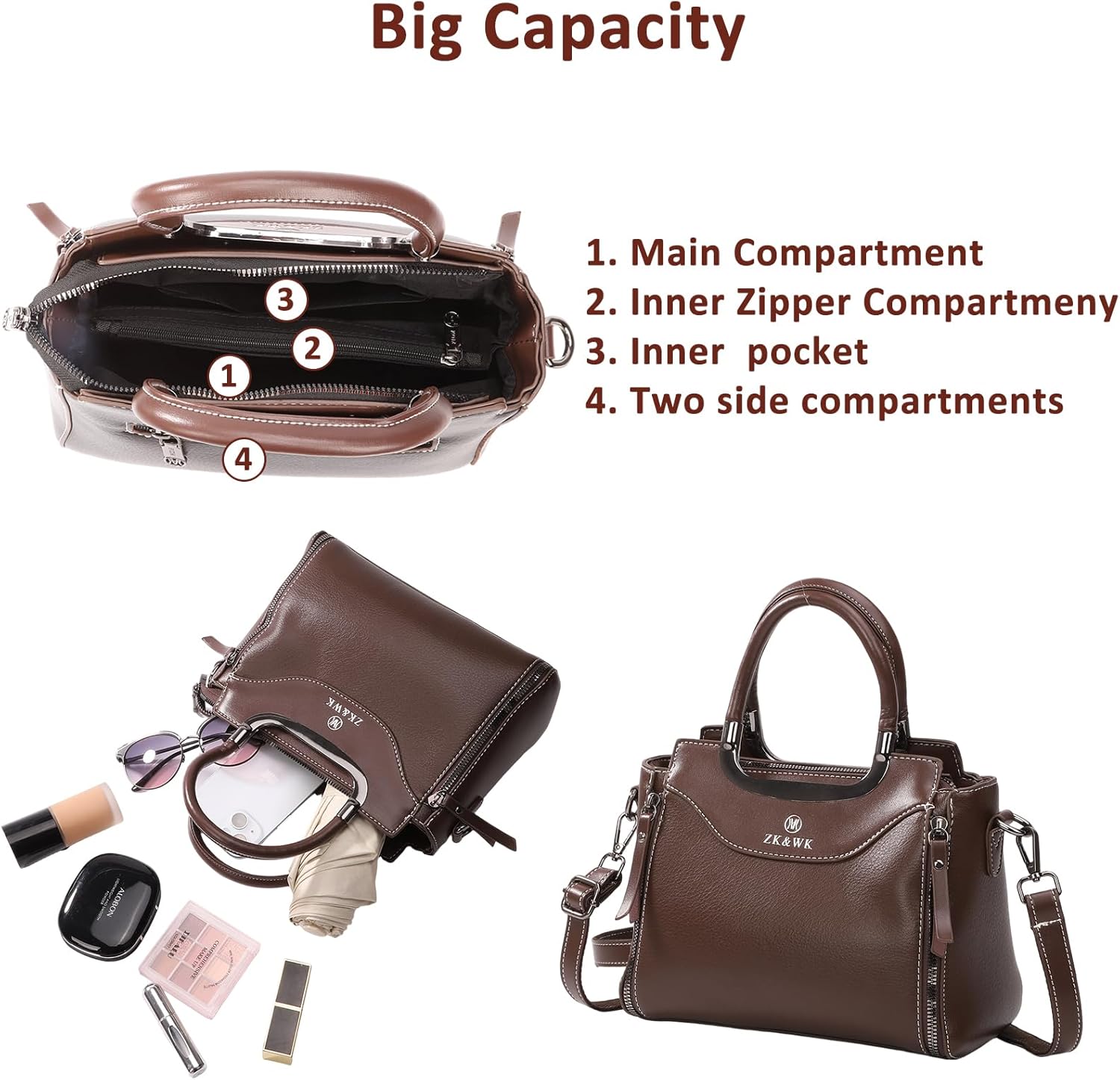 Women's Large Tote Bag, 2-in-1 Convertible Crossbody & Top Handle with Adjustable Short & Long Straps, Designer Style