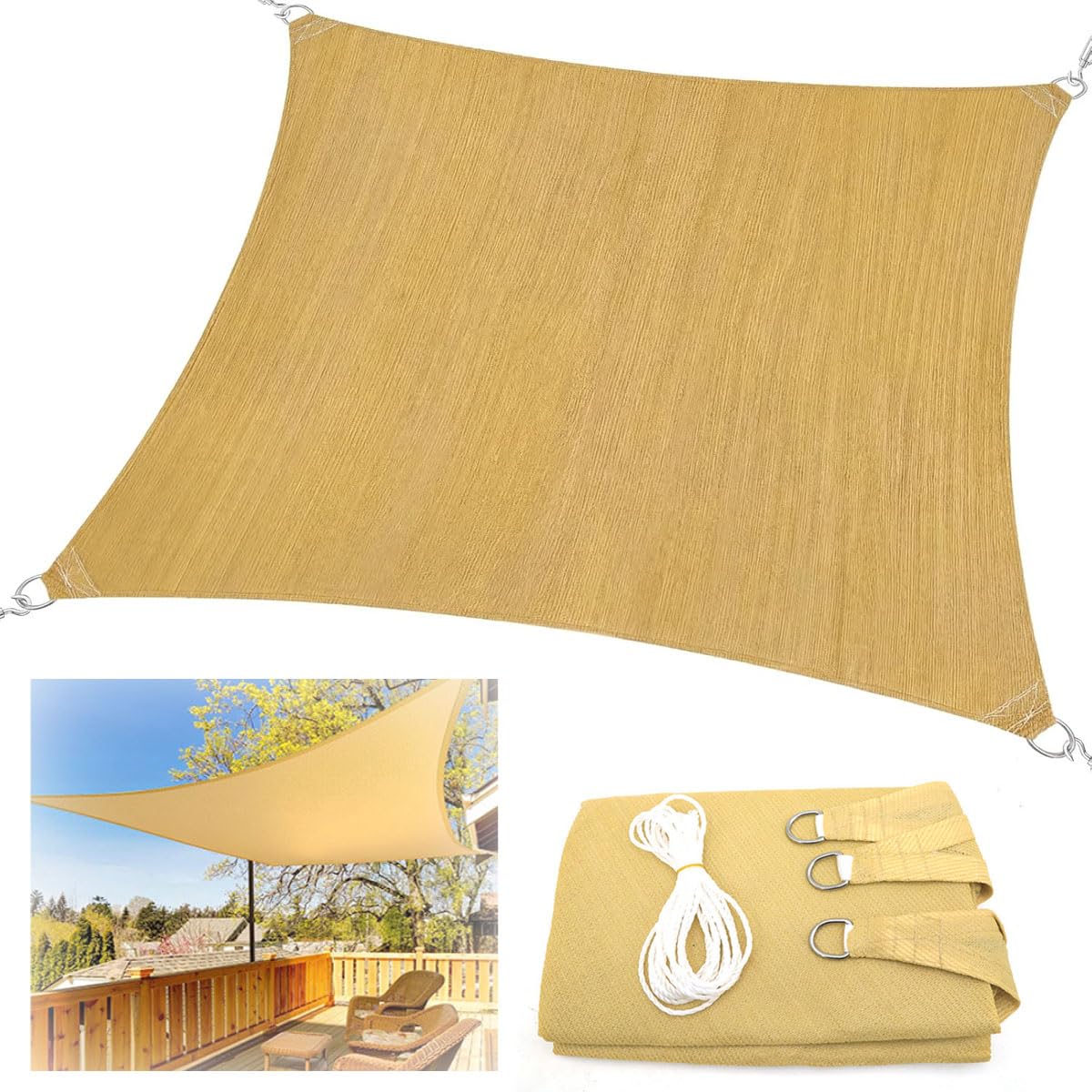Toile ombrage exterieur 4x5m : finie la chaleur étouffante sur le balcon et la terrasse