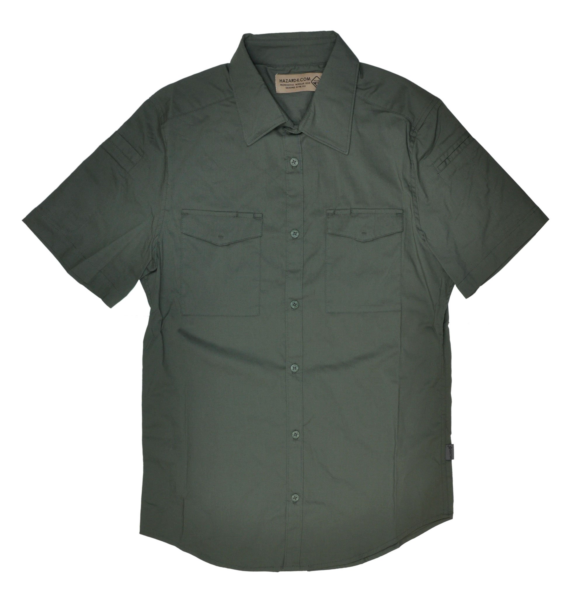 Hazard 4 Men's Civilian Lab Mechanic Collar Stretch Work Short Sleeve shirt