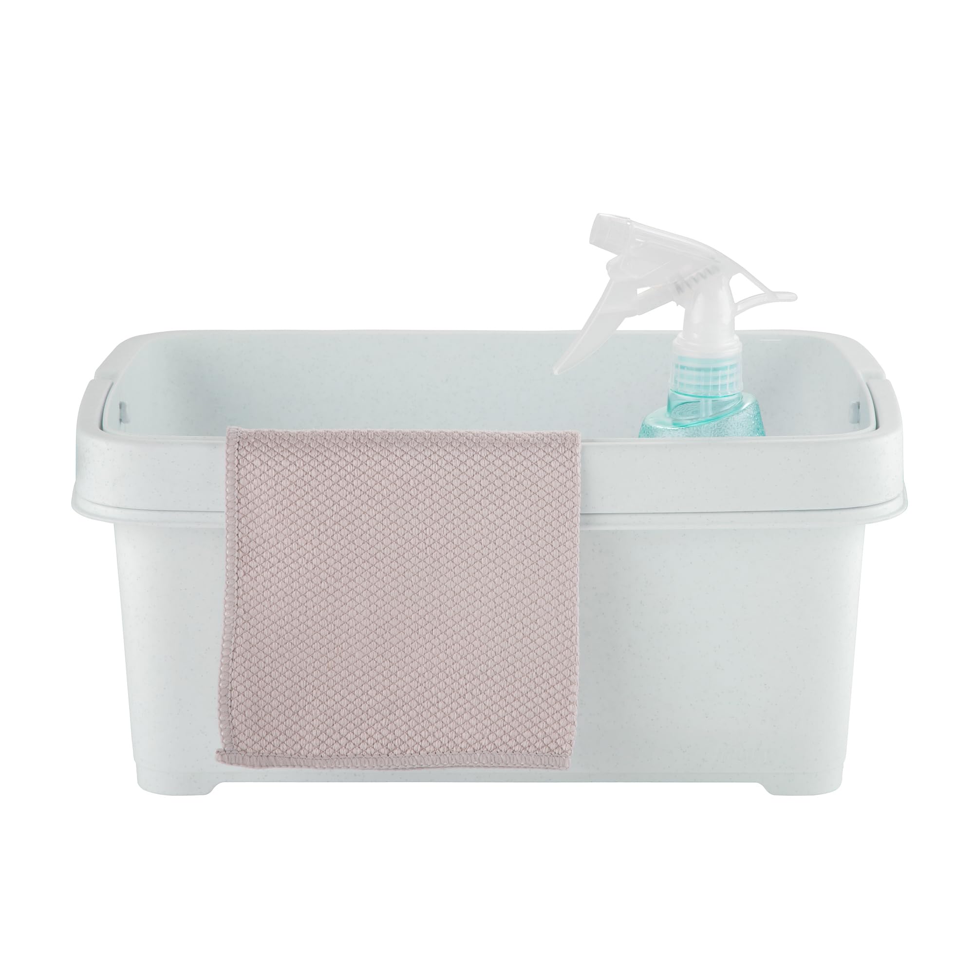 Minky Storage Caddy with Divider, Storage Basket with Divider, Foldaway Handle, Cleaning Caddy, Bathroom Storage & Organisation