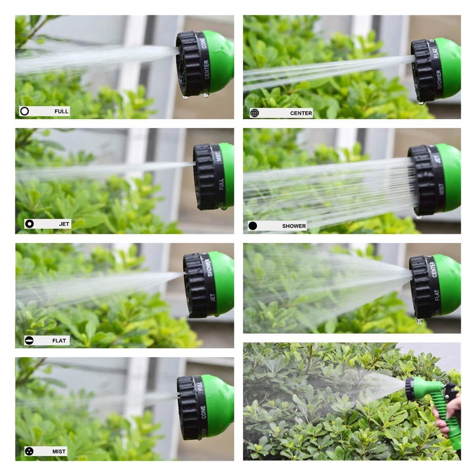 Pistola pulverizadora con manguera Boquilla, Manguera de jardín tela expandible con rociador, multicolor, 25-200 pies(Blue,200ft)