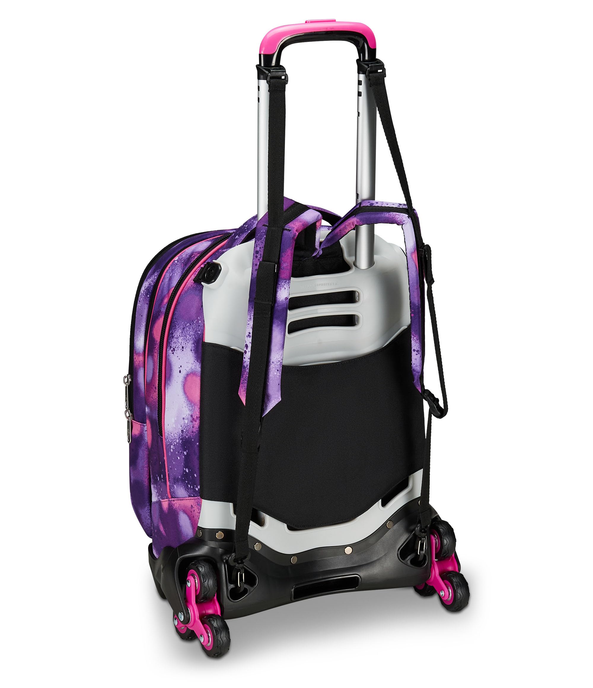 Seven Trolley Scuola Jack Detach 3 Ruote, Viola Fucsia, Bubble Street, 3 in 1, Zaino Con Carrello Sganciabile, Tasca Amovibile Uso Zainetto e Crossover System, Zaino Scuola Viaggio, Bambina Ragazza