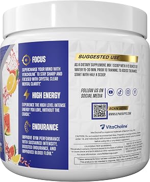 Alpha Supps Pre, Pre-Workout Powder for Men & Women, Back to Basics Preworkout Formula for Fitness & Gym Training Athletes - Boost Energy, Focus & Performance (30 Servings, Watermelon Lemonade)