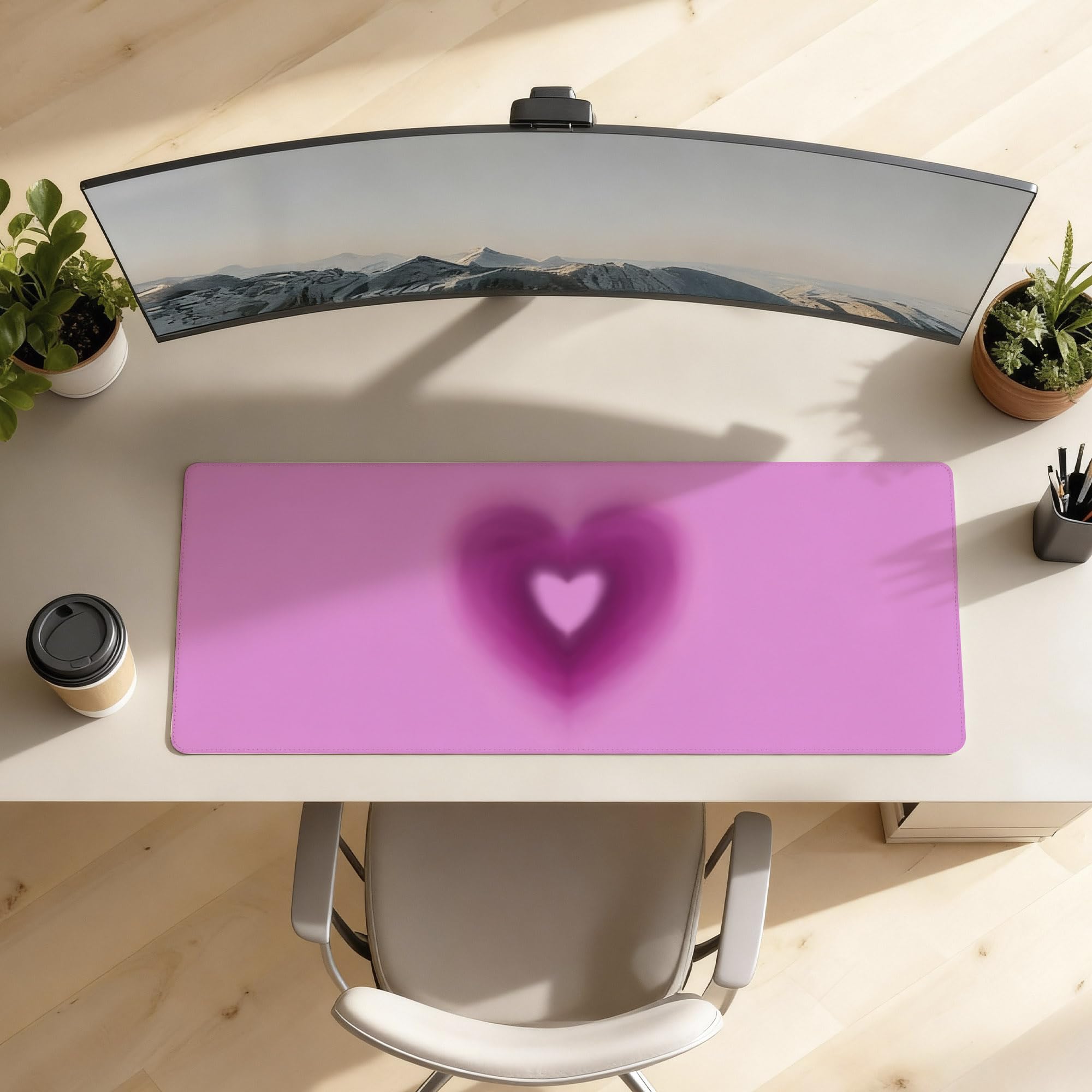 SoulAbiti Gentle Love Tunnel Extended Desk Pad (36x14 Inch) - Pastel Melts XXL Mouse Pad - Non-Slip Rubber Base & Stitched Edges 2