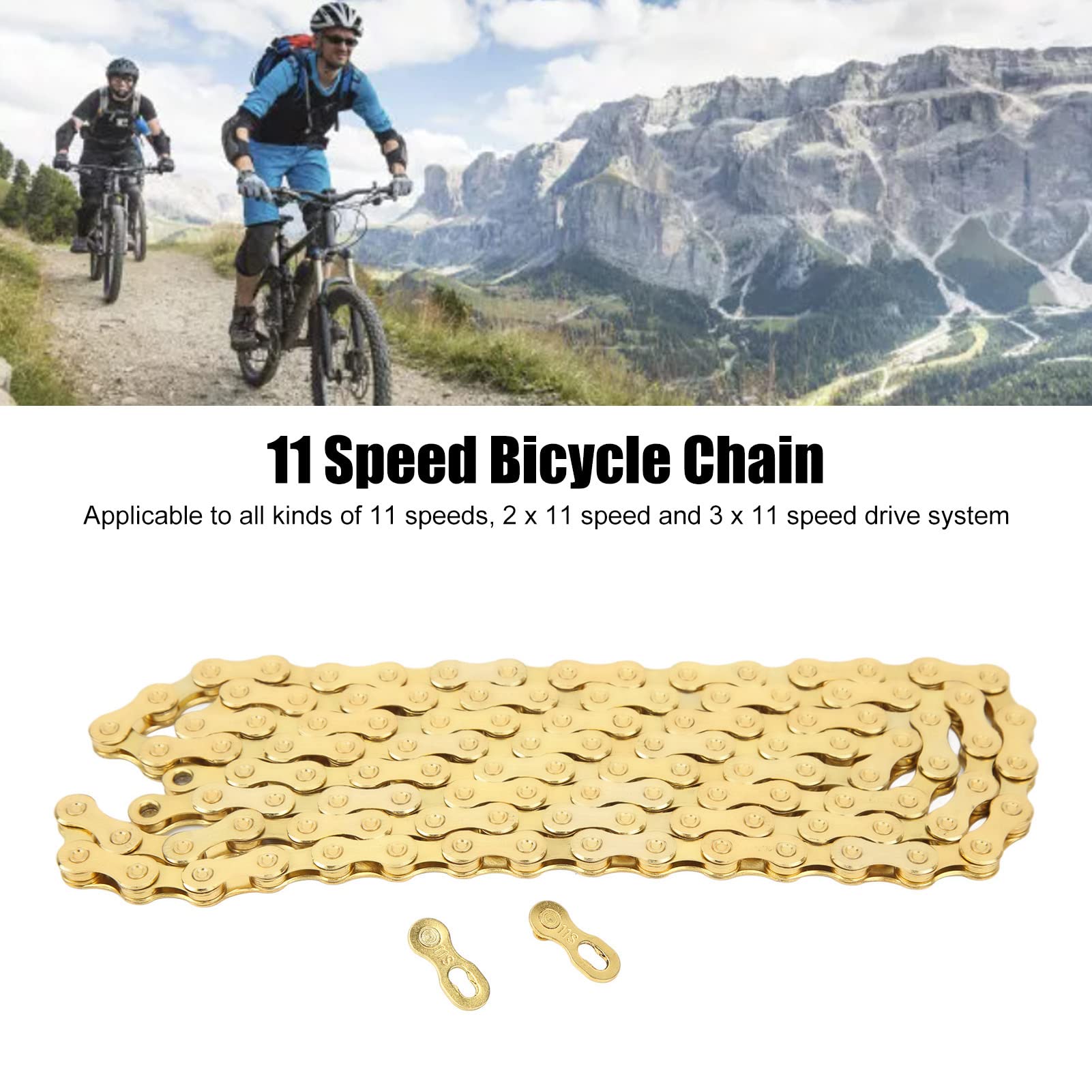 11 Speed Fahrradkette mit 116 Gliedern, Leichte Legierungsstahl Kette, Bunte Outdoor Rennrad Kette