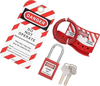 Astibym Lockout Tagout Lock, Electrical Lockout/TAGOUT KIT Lockout Lock Set Safety Padlock with Padlock Warning Label Key for Industrial