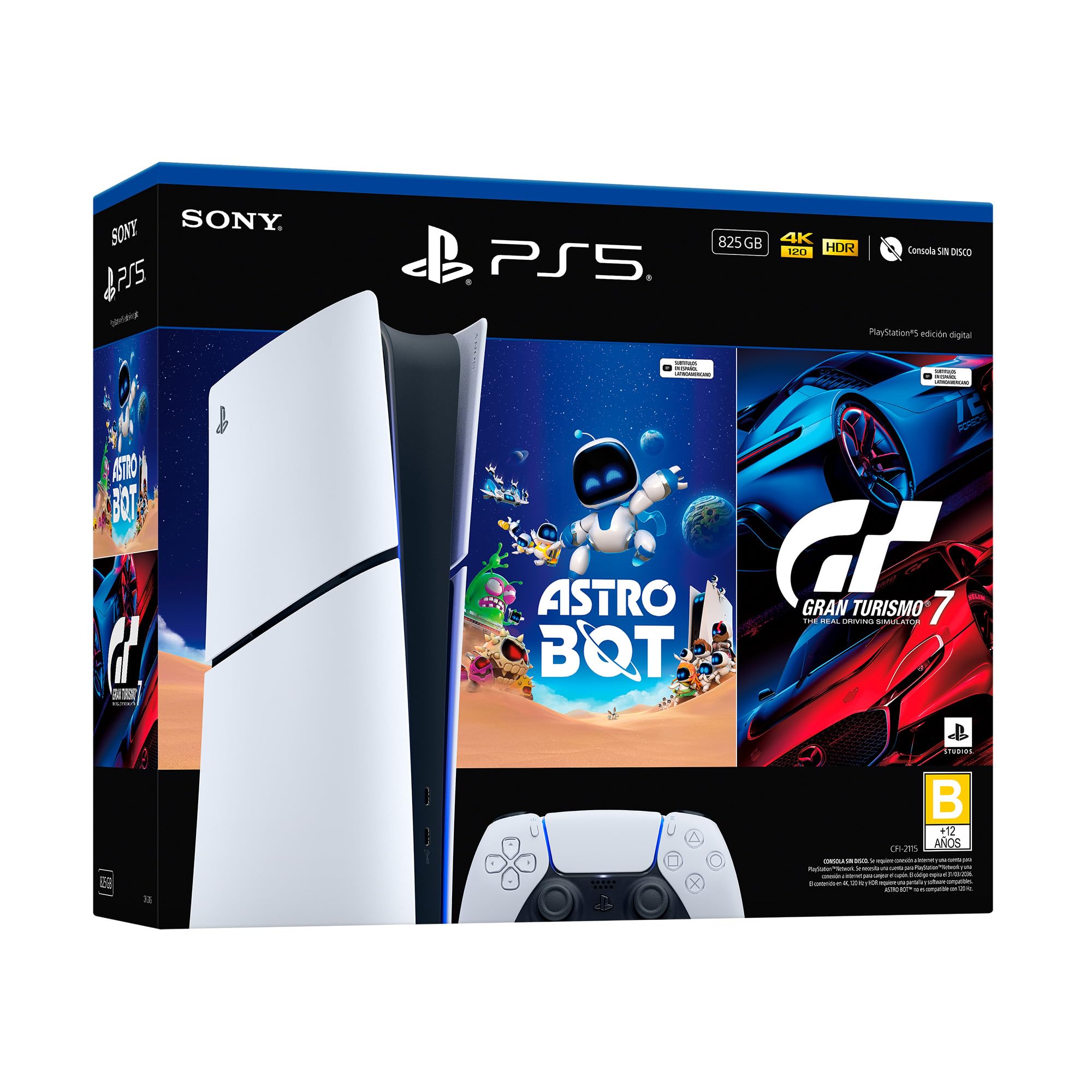 Imagen del producto: Consola PlayStation 5 Edición Digital 825 GB con ASTRO BOT y Gran Turismo 7