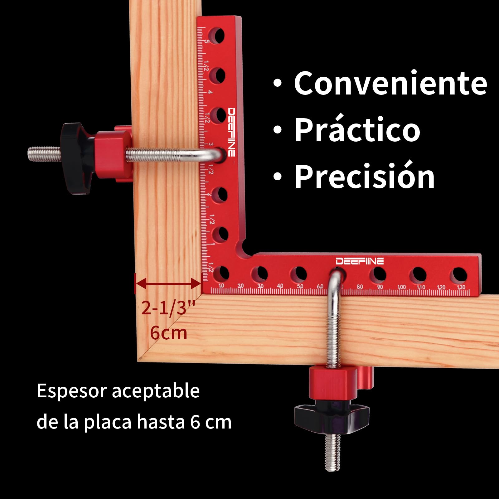 Abrazadera de ángulo de 90 grados, ángulo de posicionamiento, 140 mm/5,5 ", ángulo de medición de ángulo recto para herramientas de carpintero (4)