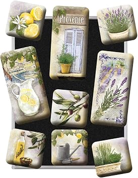 Nostalgic-Art Retro Fridge Magnets, 9 Pieces, Mediterranean Gift idea for Your Home, Magnet Set for Notice Board, Vintage Design