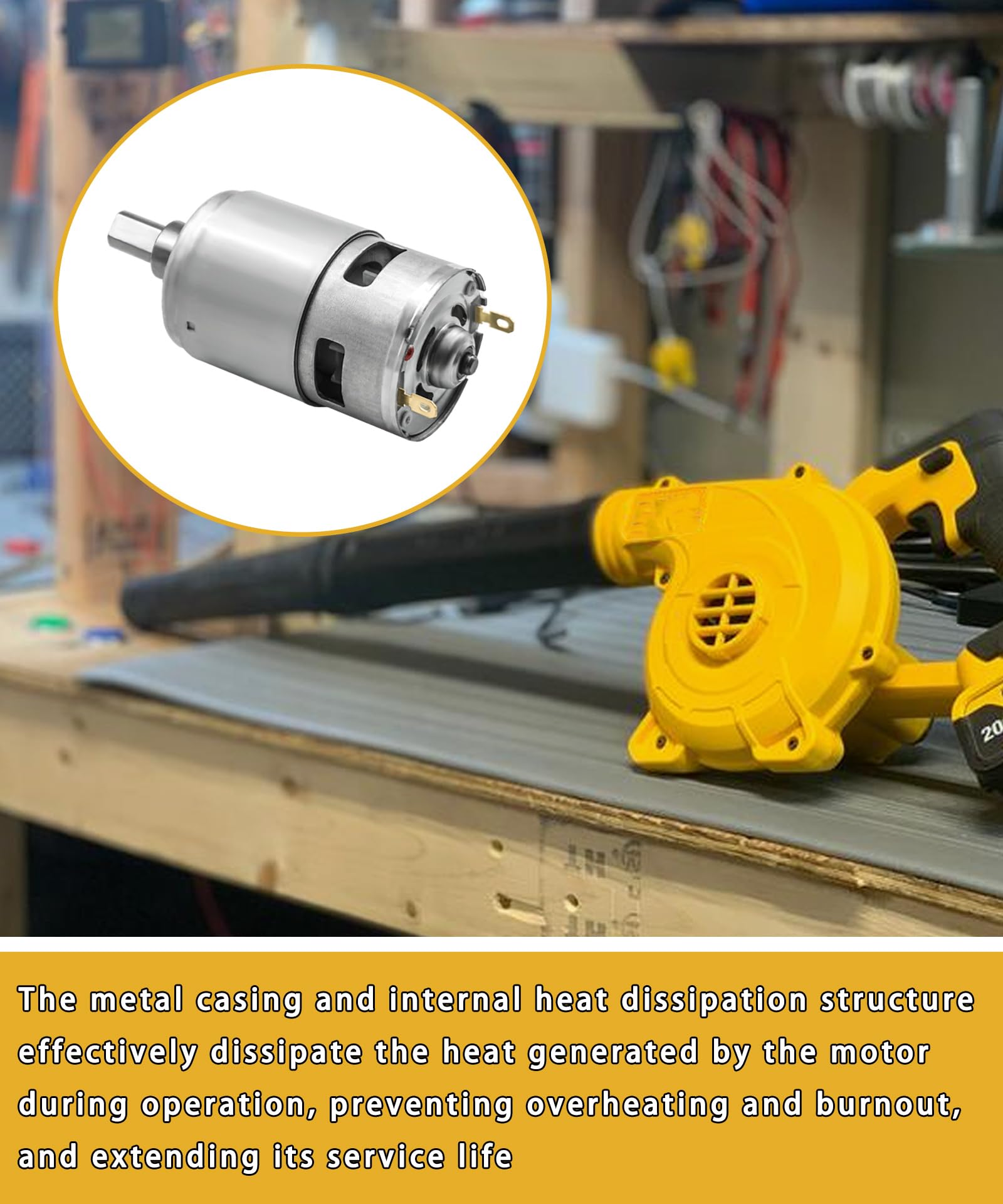 N433225 - Conjunto de motor de soplador | Compatible con sopladores de hojas DeWalt DCE100M1 DCE100B para sopladores de hojas Craftsman CMCBL0100B