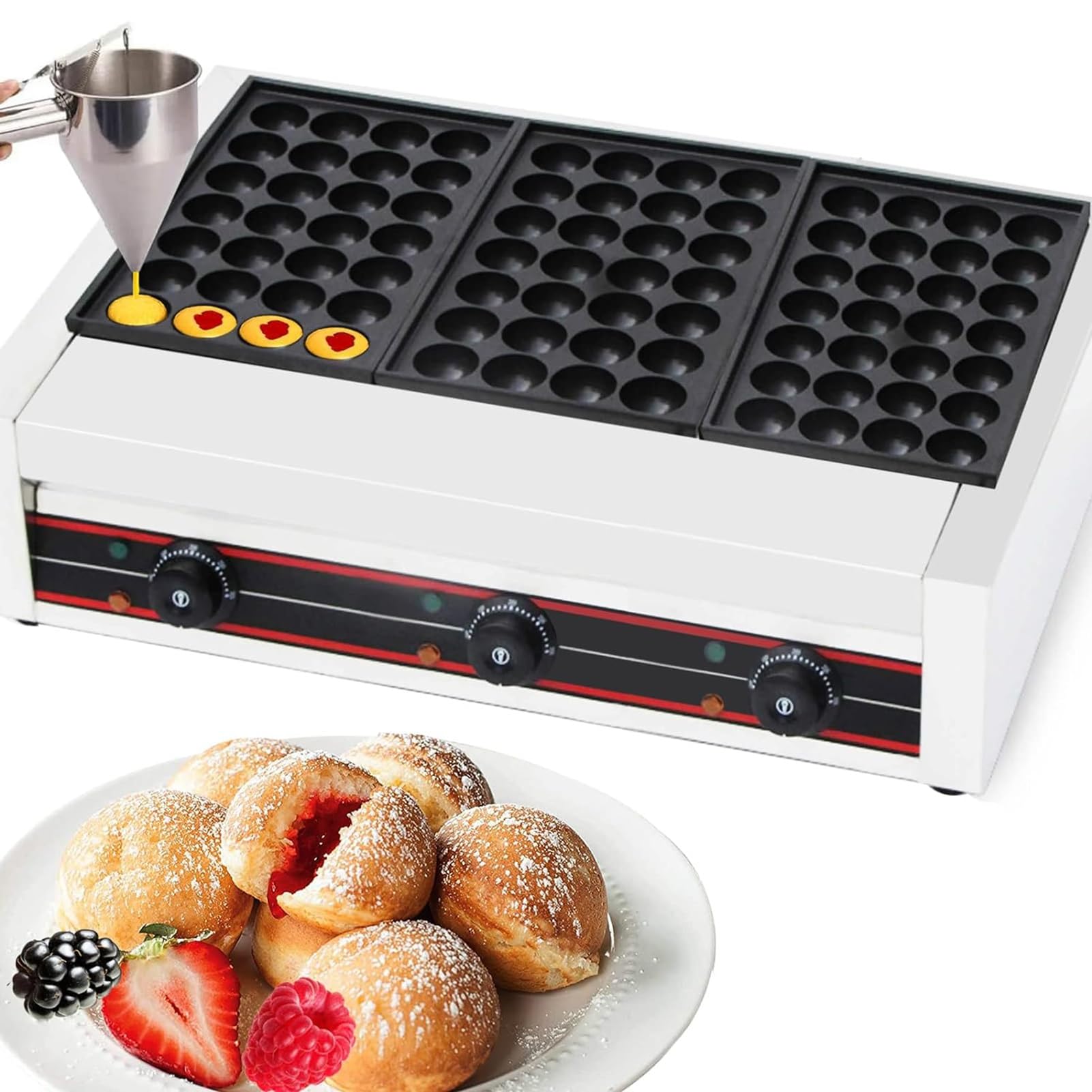 UMJIGF Commercial Pan 84 Holes Electric Grill Machine for Cake Pops, Pancake Balls, Donut Holes, 6000W,