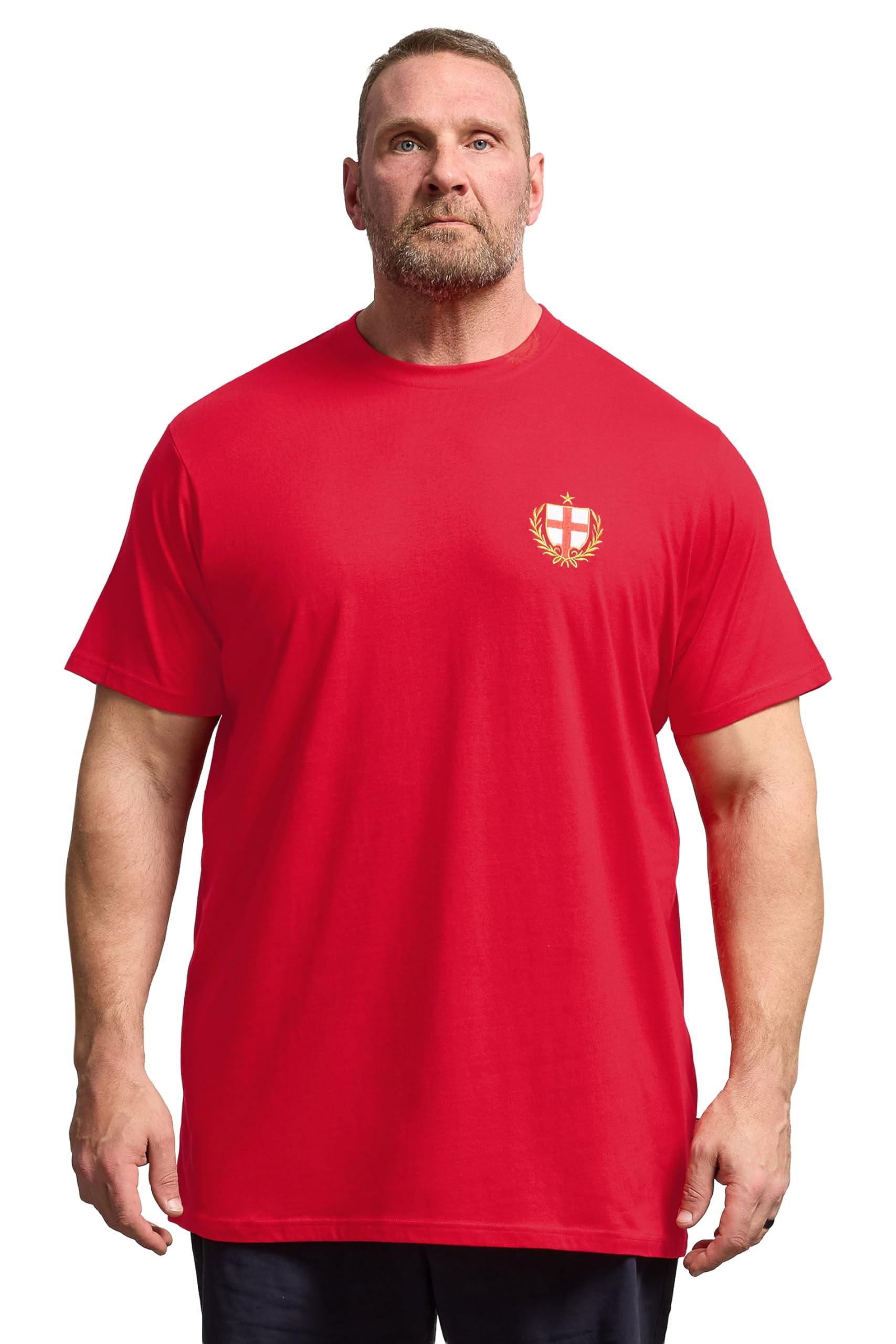 BadRhino Big & Tall Extra Long England Crest T-Shirt - Men's - Plus Size Curve Red