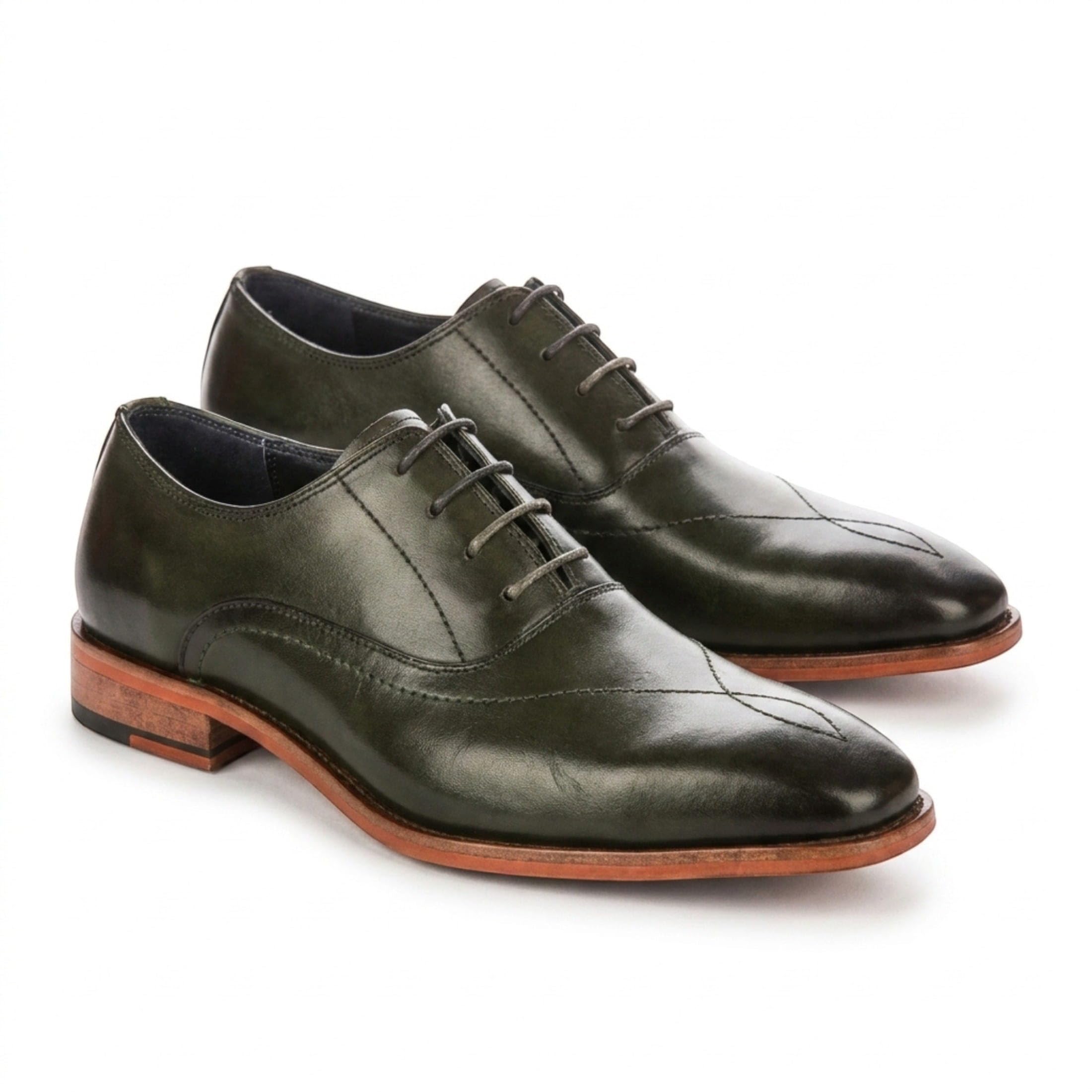 Infinity Leather Justin Reess Jett Herren Oxford Brogue mit Kreuzstichkappe