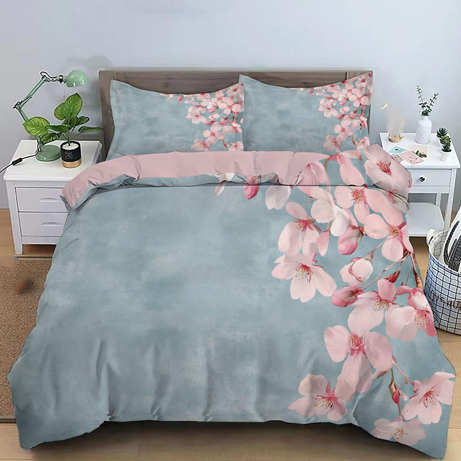 Housse de couette réversible avec 2 taies d'oreiller pour changer de déco