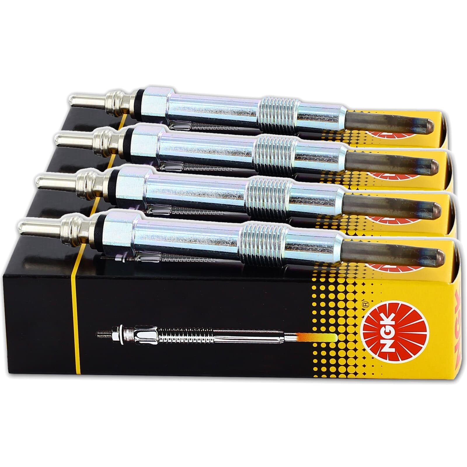 4x NGK Glühkerzen | Y1045AS, 93337 passend für Jumper Transit Boxer Clio