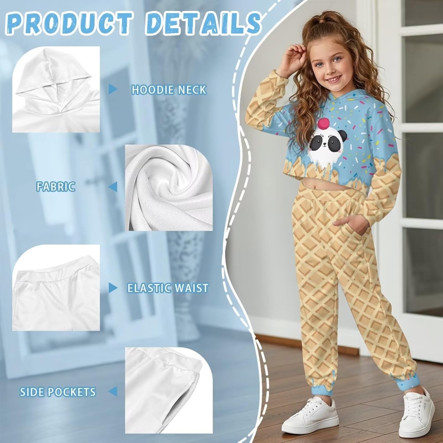 Rnyleeg Kids Long Sleeve Clothes Set Comfy Soft Sweatshirt 2 Piece Spring Fall Outfits Pullover Tops Winter Preppy Clothes