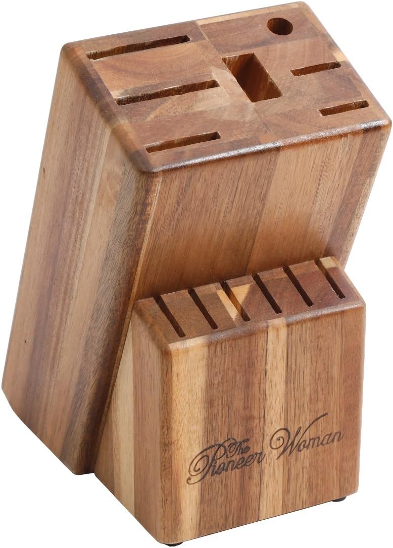 The Pioneer Woman Cowboy Rustic 14-Piece Black Cutlery Set w/ Wood Block