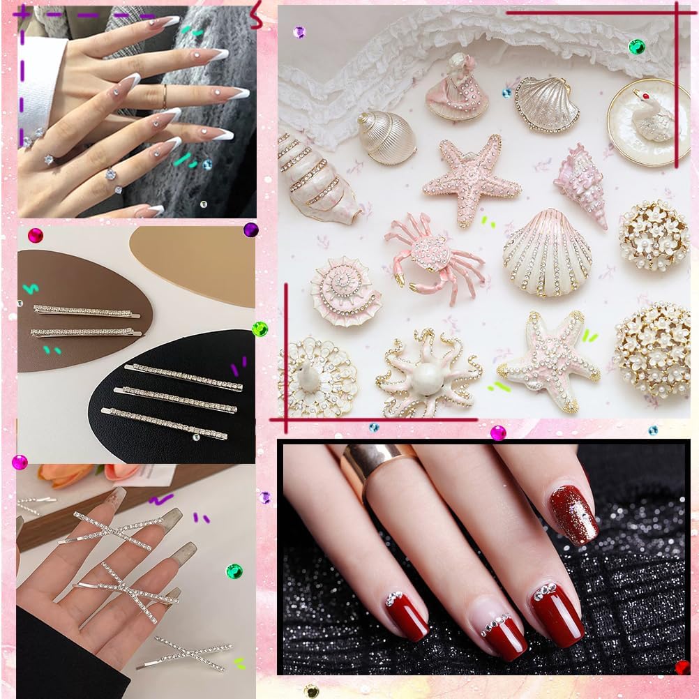 2064 Pcs Pearls for Crafts, Self Adhesive Pearl Stickers 4 Colors 12 Sheets Hair Pearl Stick On for Craft Making - Image 6