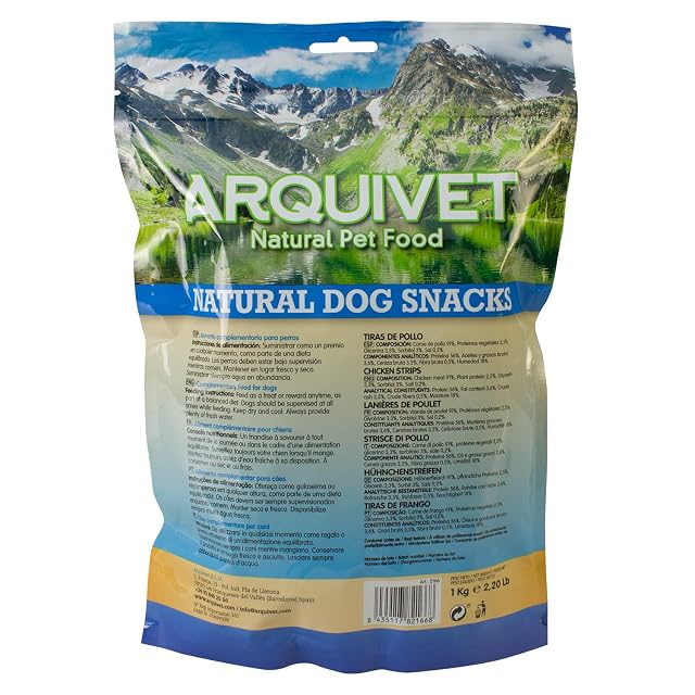 Foto 3 de 5 de Arquivet - Tiras de Pollo - (Bolsa 1 kg) - Snacks Naturales para Perros