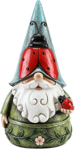 Garden Ladybug Gnome Statues Outdoor Ladybug Decor for Yard and Indoor Home