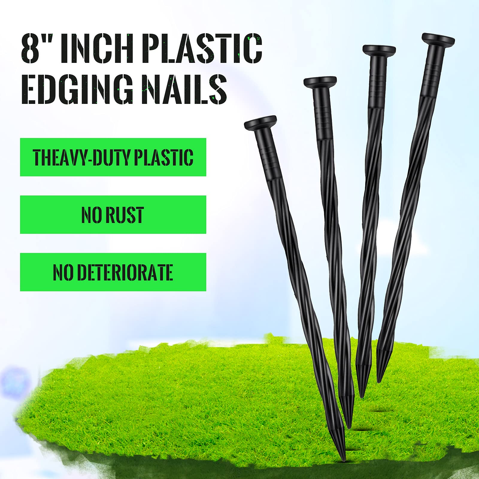 Buy Jetec 8 Inch Plastic Edging Nails Spiral Nylon Landscape Edging