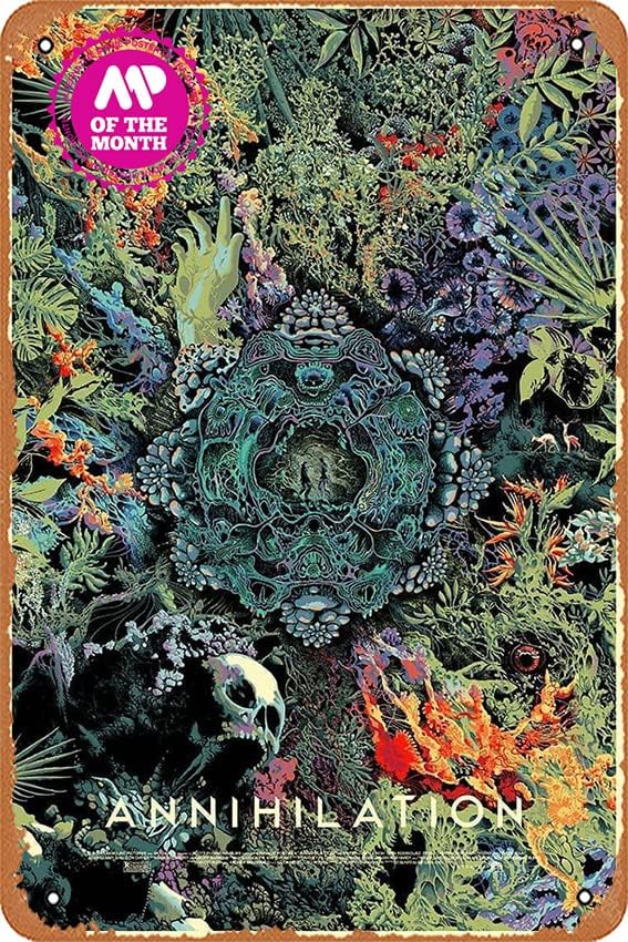 Zuhhgii Póster de película retro de metal, cartel de película de aniquilación, póster de película clásica, decoración de pared, letrero de hojalata,